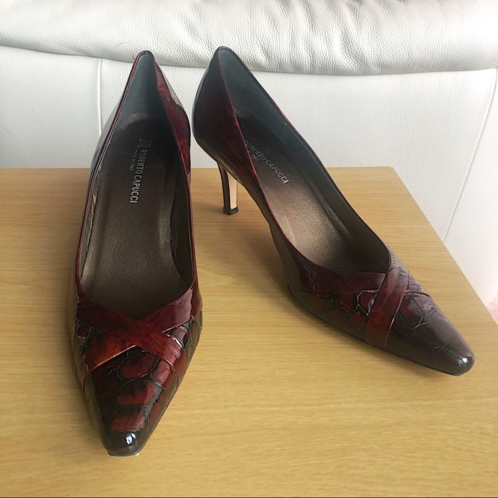 Roberto Capucci Size 10 Genuine Leather Red Heels